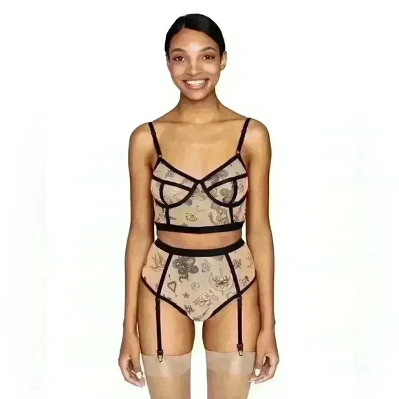 Bustier Bra Tattoo Print Citala by Less Is Amor